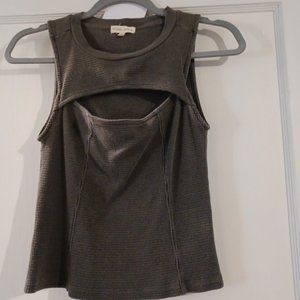 Gilded Intent - Peekaboo thermal tank, Grey, XS